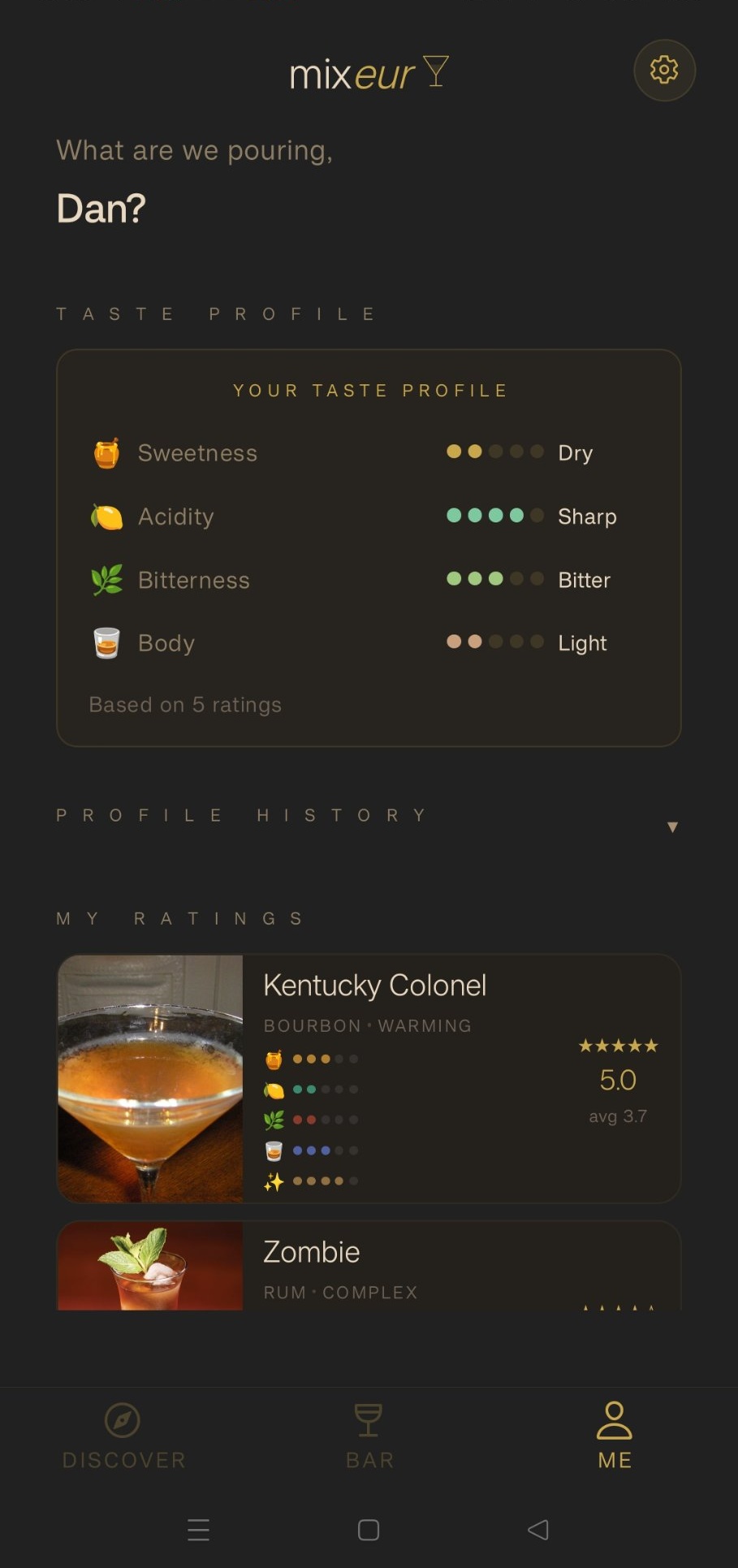 Mixeur — Your taste profile